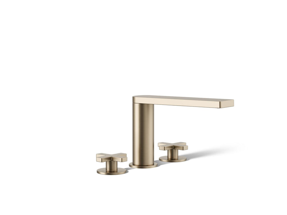 KOHLER K-73081-3 Composed Deck-mount bath faucet with cross handles, vibrant brushed bronze