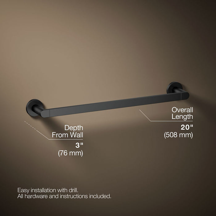 KOHLER K-73141 Composed 18" towel bar, matte black - view 4