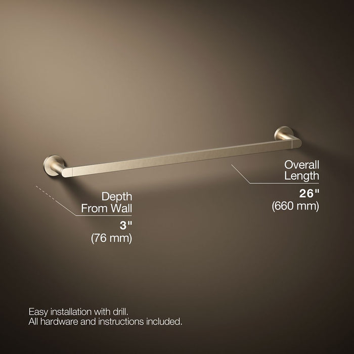 KOHLER K-73142 Composed 24" towel bar, vibrant brushed bronze - view 5