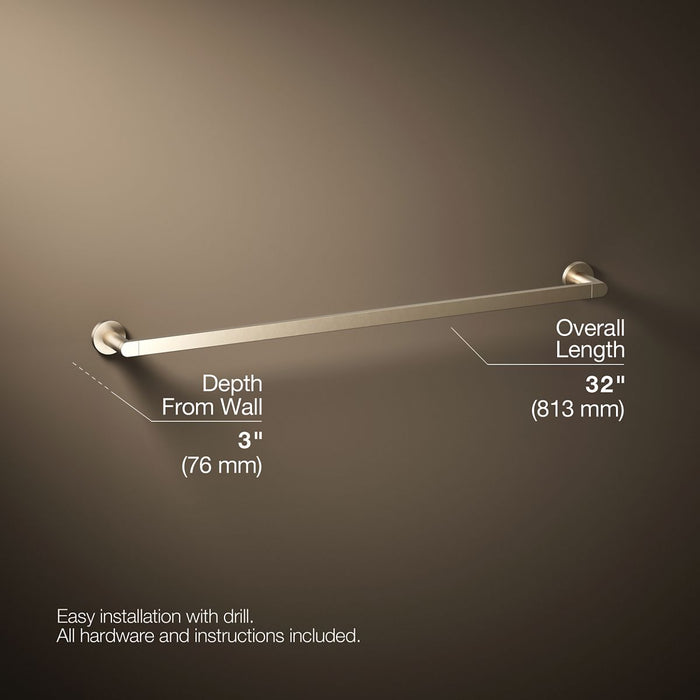 KOHLER K-73143 Composed 30" towel bar, vibrant brushed bronze - view 5