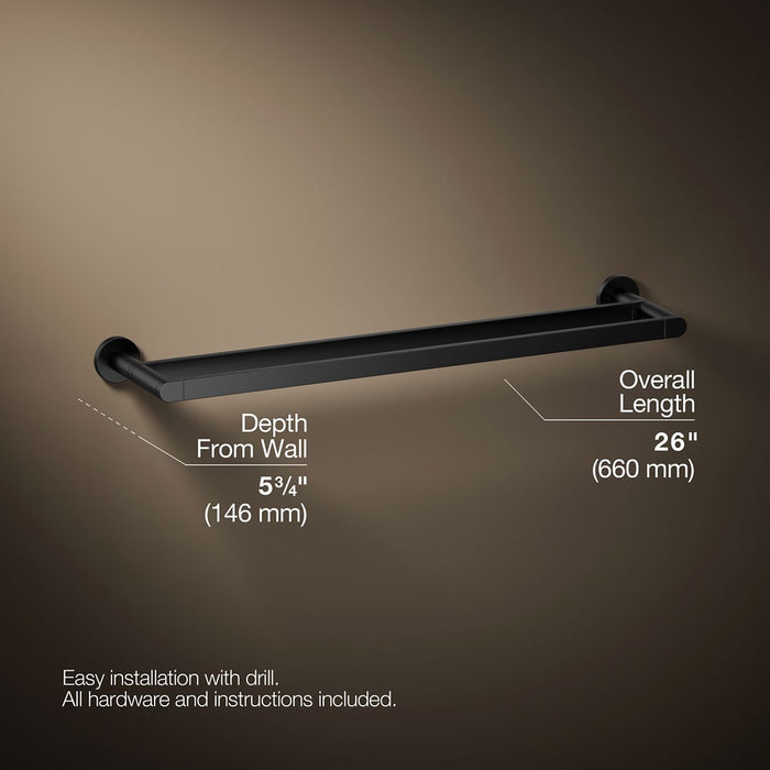 KOHLER K-73144 Composed 24" double towel bar, matte black - view 4