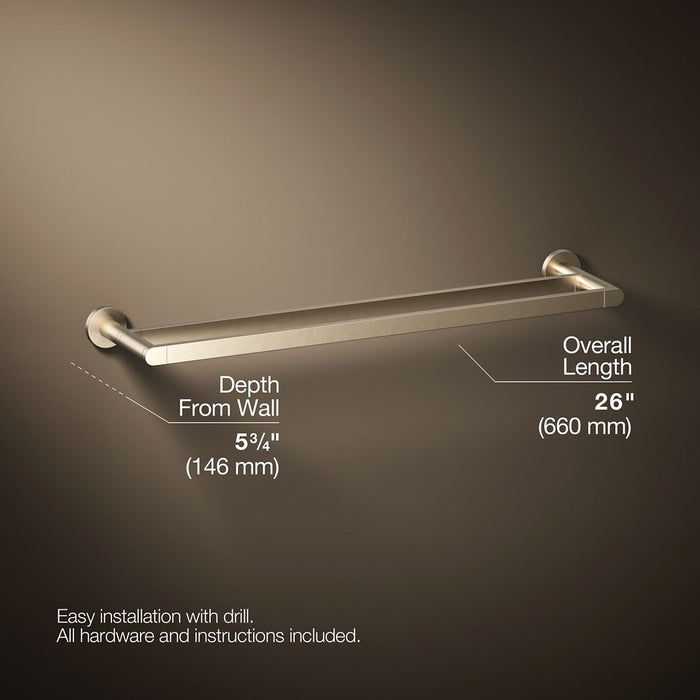 KOHLER K-73144 Composed 24" double towel bar, vibrant brushed bronze - view 4