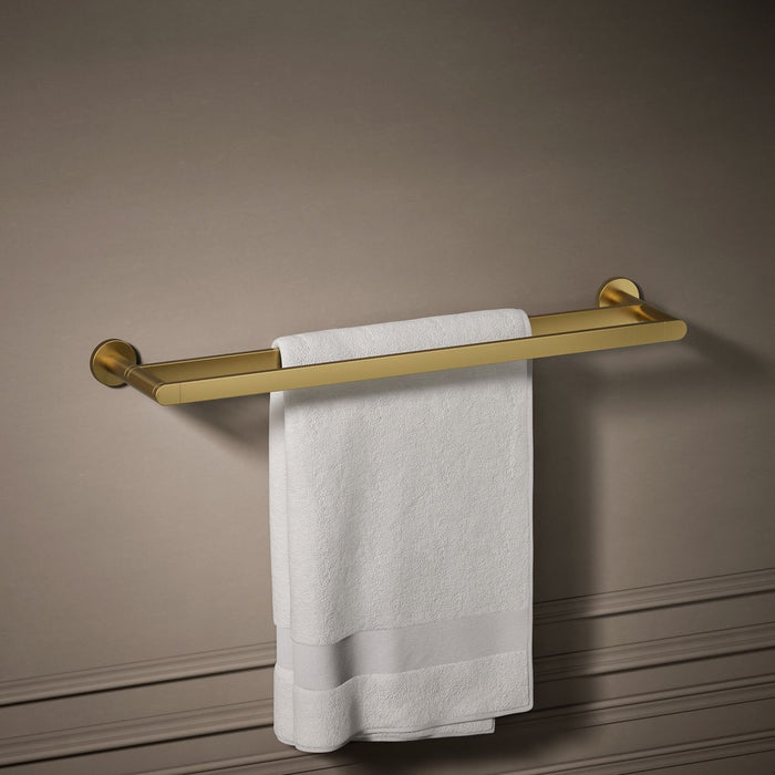 KOHLER K-73144 Composed 24" double towel bar, vibrant brushed moderne brass - view 3