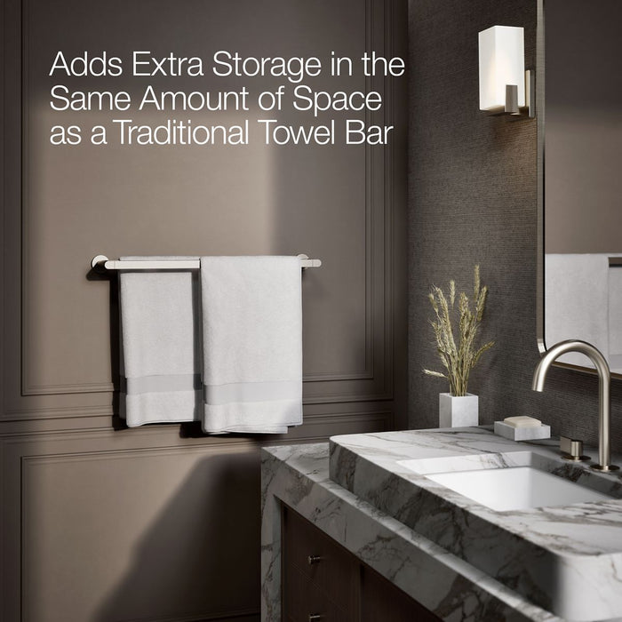 KOHLER K-73144 Composed 24" double towel bar, vibrant brushed nickel - view 4