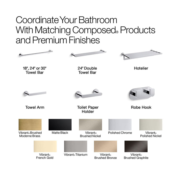 KOHLER K-73146 Composed Double robe hook