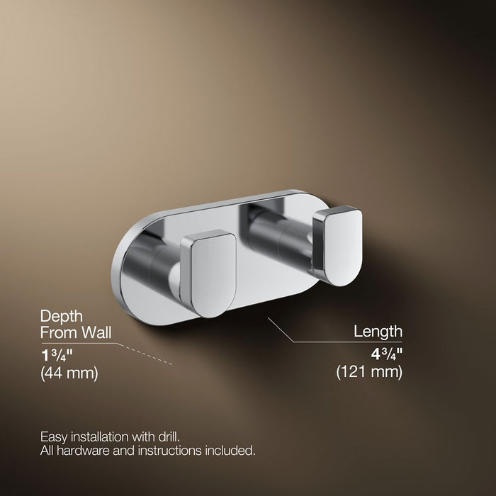 KOHLER K-73146 Composed Double robe hook