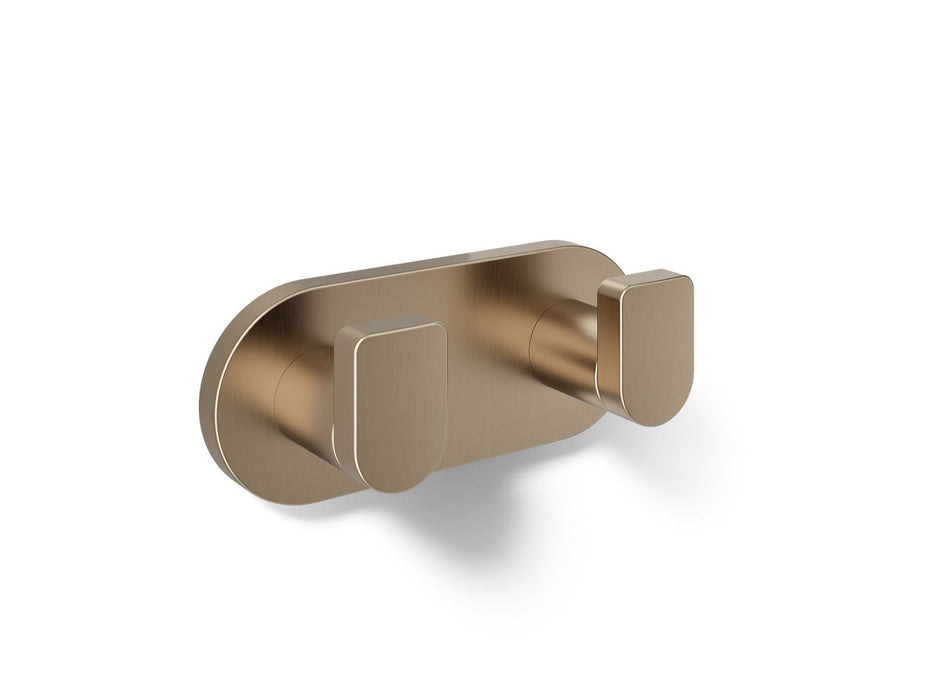 KOHLER K-73146 Composed Double robe hook, vibrant brushed bronze