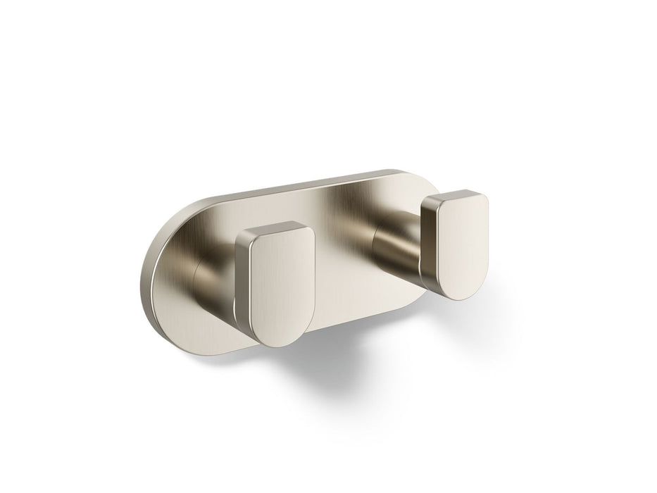 KOHLER K-73146 Composed Double robe hook, vibrant brushed nickel