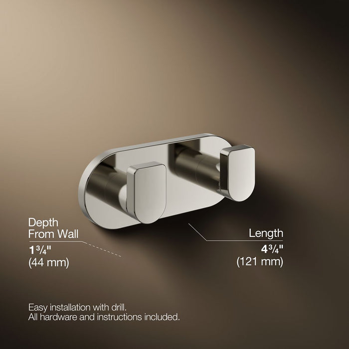 KOHLER K-73146 Composed Double robe hook