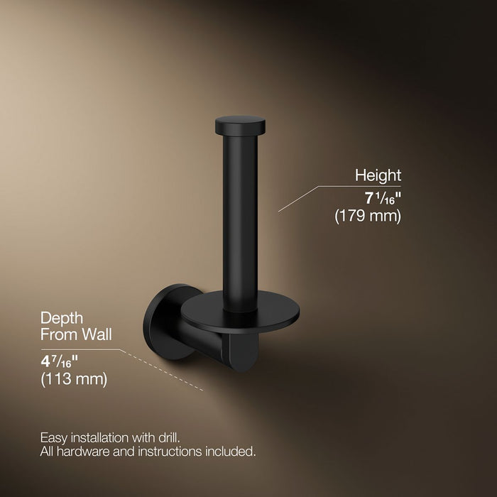 KOHLER K-73148 Composed Vertical toilet paper holder, matte black - view 5