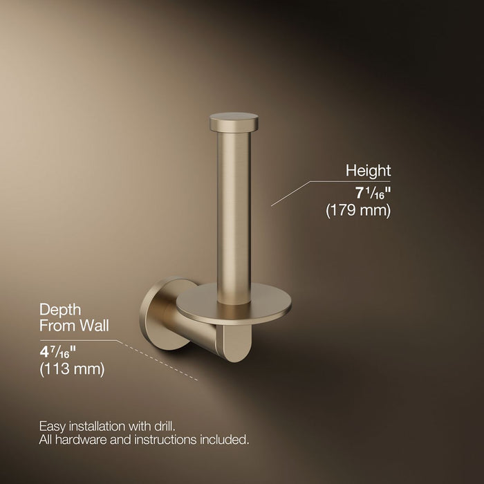 KOHLER K-73148 Composed Vertical toilet paper holder, vibrant brushed bronze - view 5