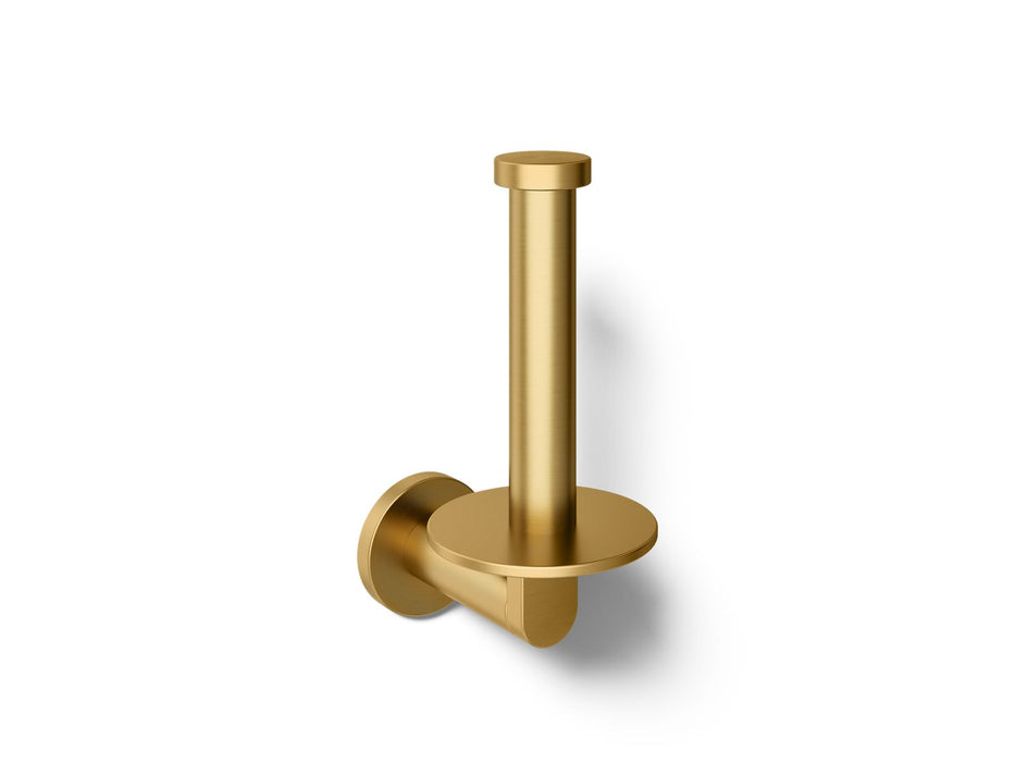 KOHLER K-73148 Composed Vertical toilet paper holder, vibrant brushed moderne brass