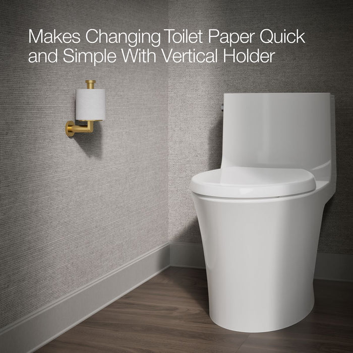 KOHLER K-73148 Composed Vertical toilet paper holder, vibrant brushed moderne brass - view 5