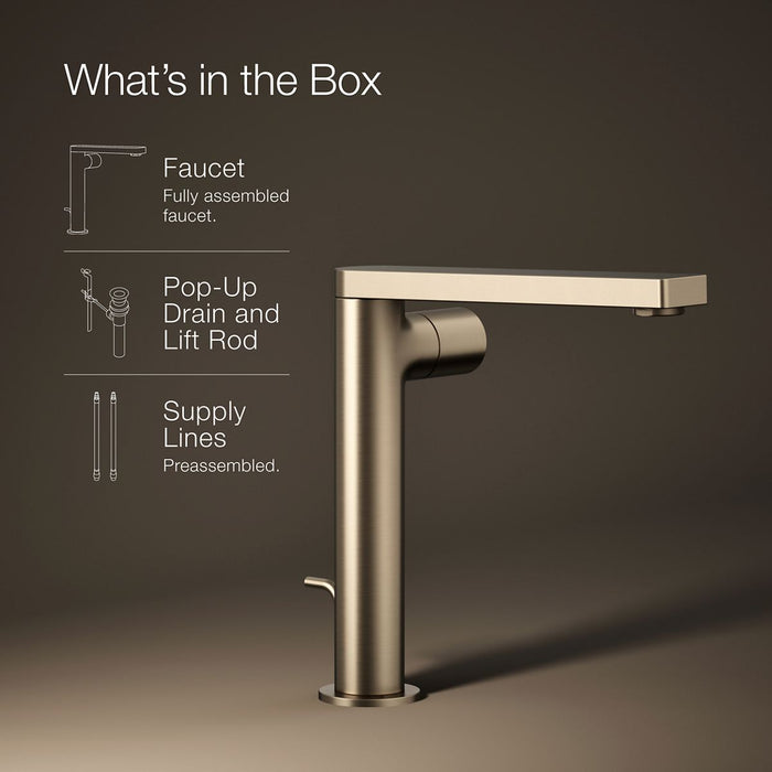 KOHLER K-73159-7 Composed Tall single-handle bathroom sink faucet with Cylindrical handle, 1.2 gpm