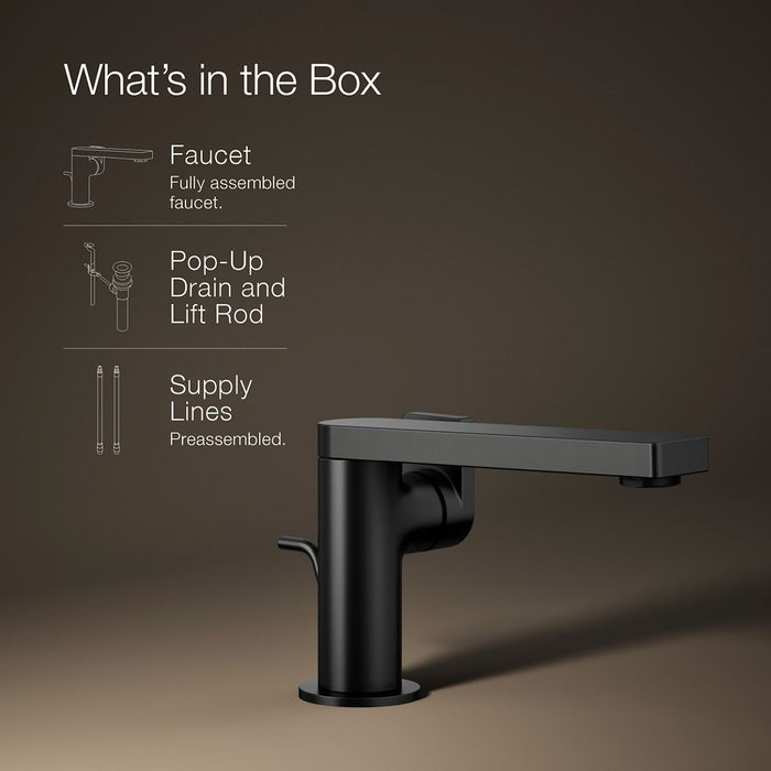 KOHLER K-73167-4 Composed Single-handle bathroom sink faucet with Lever handle, 1.2 gpm, matte black - view 5