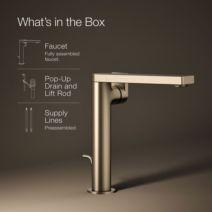 KOHLER K-73168-4 Composed Tall single-handle bathroom sink faucet with Lever handle, 1.2 gpm, vibrant brushed bronze - view 5