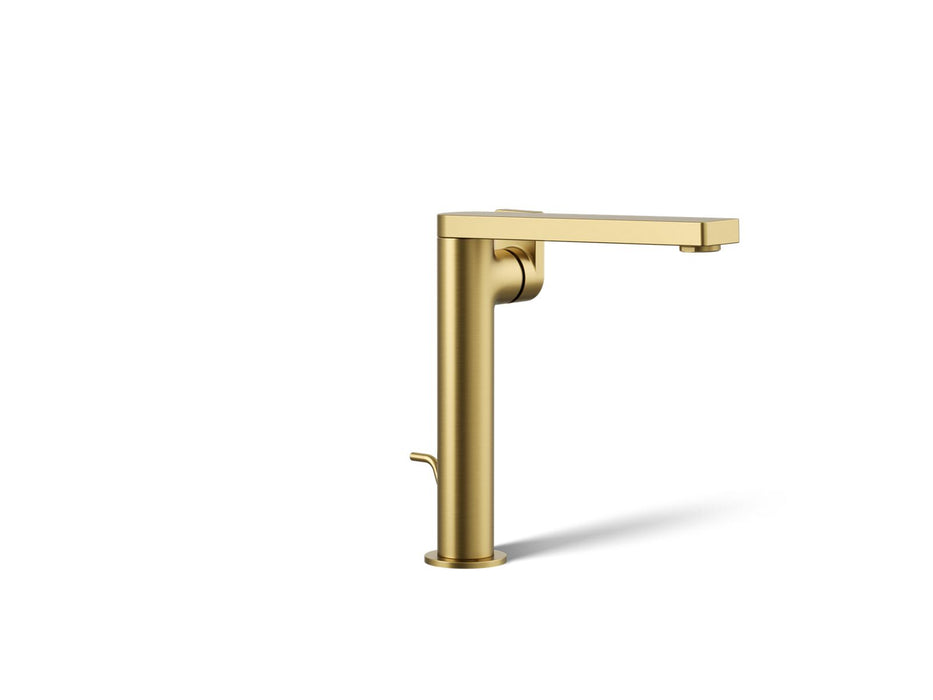 KOHLER K-73168-4 Composed Tall single-handle bathroom sink faucet with Lever handle, 1.2 gpm, vibrant brushed moderne brass