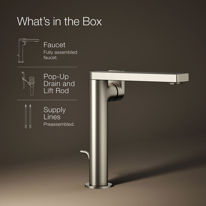 KOHLER K-73168-4 Composed Tall single-handle bathroom sink faucet with Lever handle, 1.2 gpm
