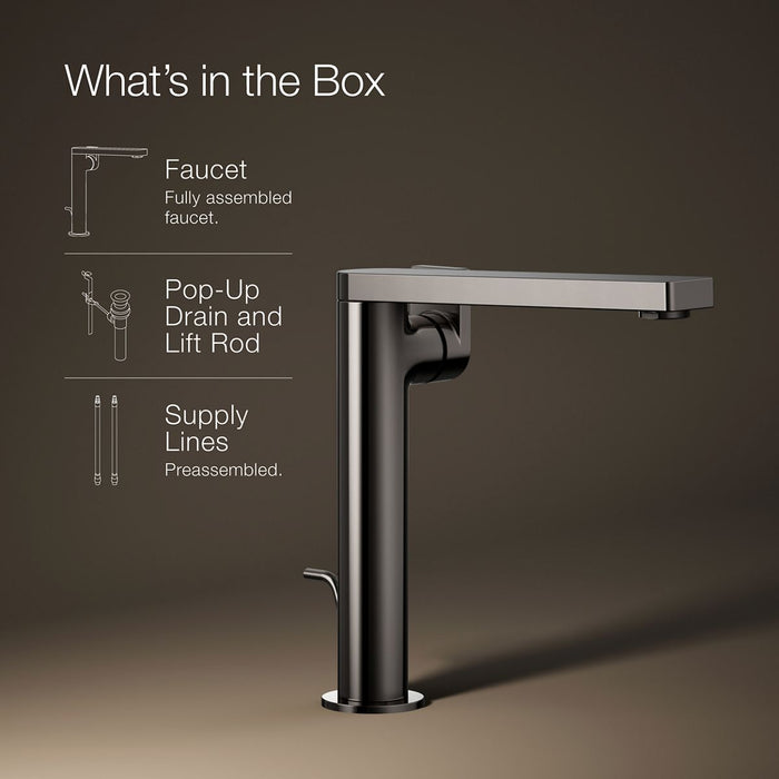 KOHLER K-73168-4 Composed Tall single-handle bathroom sink faucet with Lever handle, 1.2 gpm