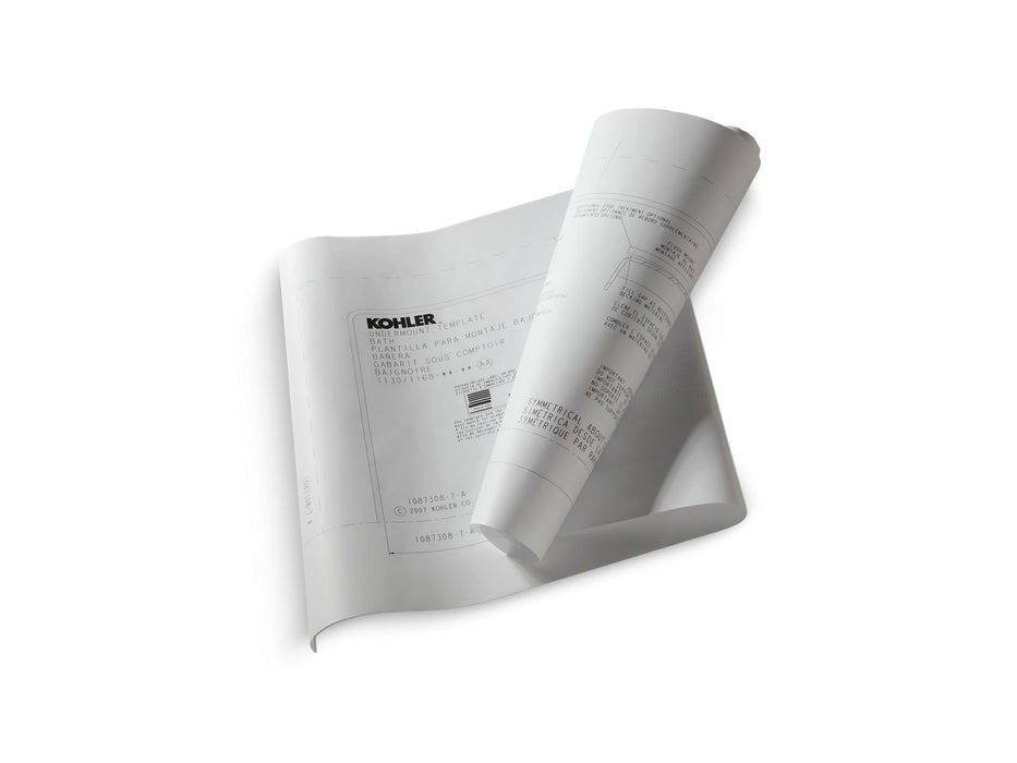 KOHLER K-738 Sunward Undermount installation kit for K-6346/K-6347 Sunward baths, not applicable