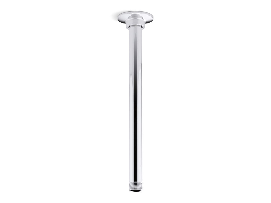 KOHLER K-7392 12" ceiling-mount single-function rainhead arm and flange, polished chrome