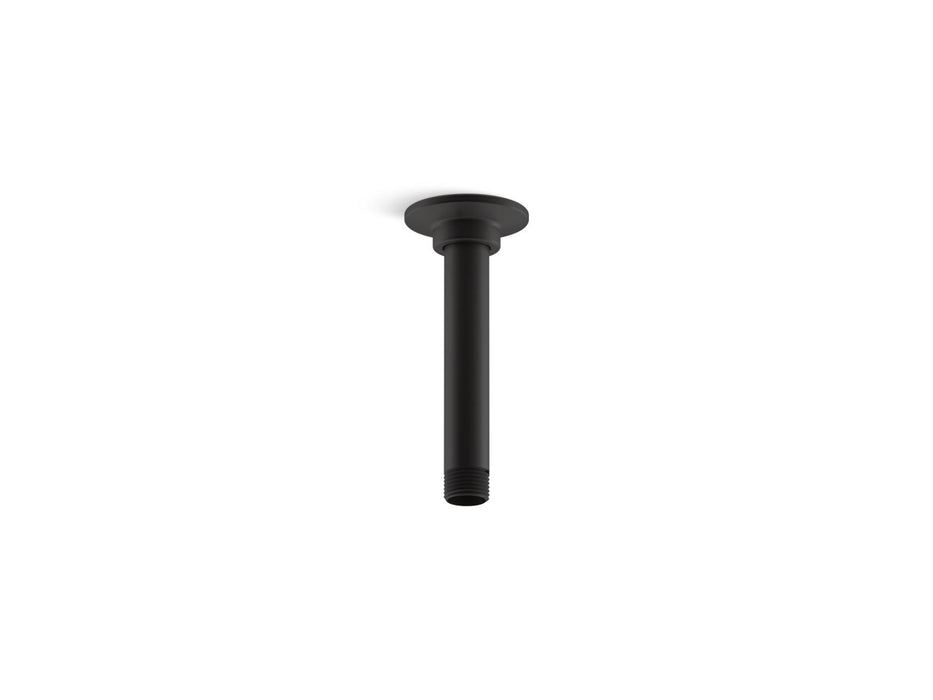 KOHLER K-7394 6" ceiling-mount single-function rainhead arm and flange, matte black
