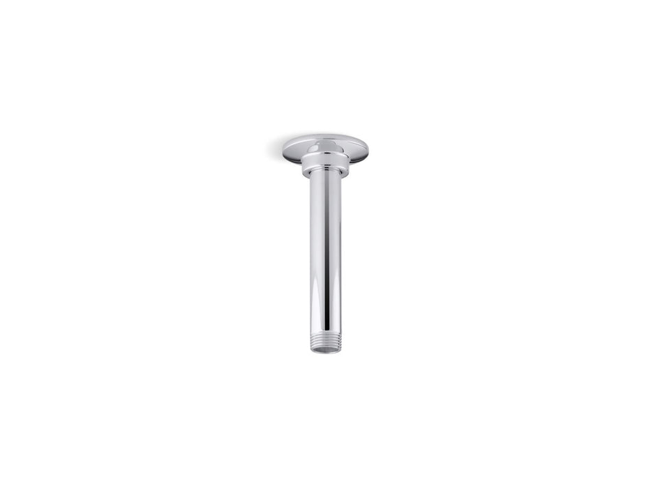 KOHLER K-7394 6" ceiling-mount single-function rainhead arm and flange, polished chrome