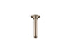 KOHLER K-7394 6" ceiling-mount single-function rainhead arm and flange, vibrant brushed bronze