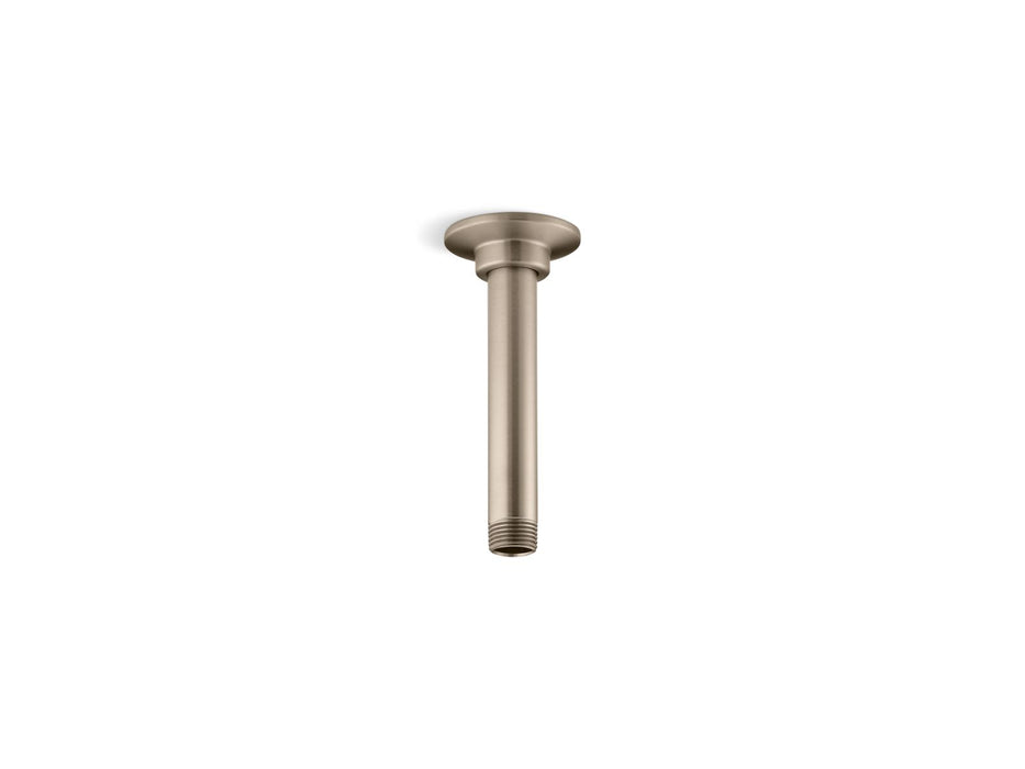 KOHLER K-7394 6" ceiling-mount single-function rainhead arm and flange, vibrant brushed bronze