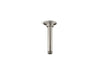 KOHLER K-7394 6" ceiling-mount single-function rainhead arm and flange, vibrant brushed nickel