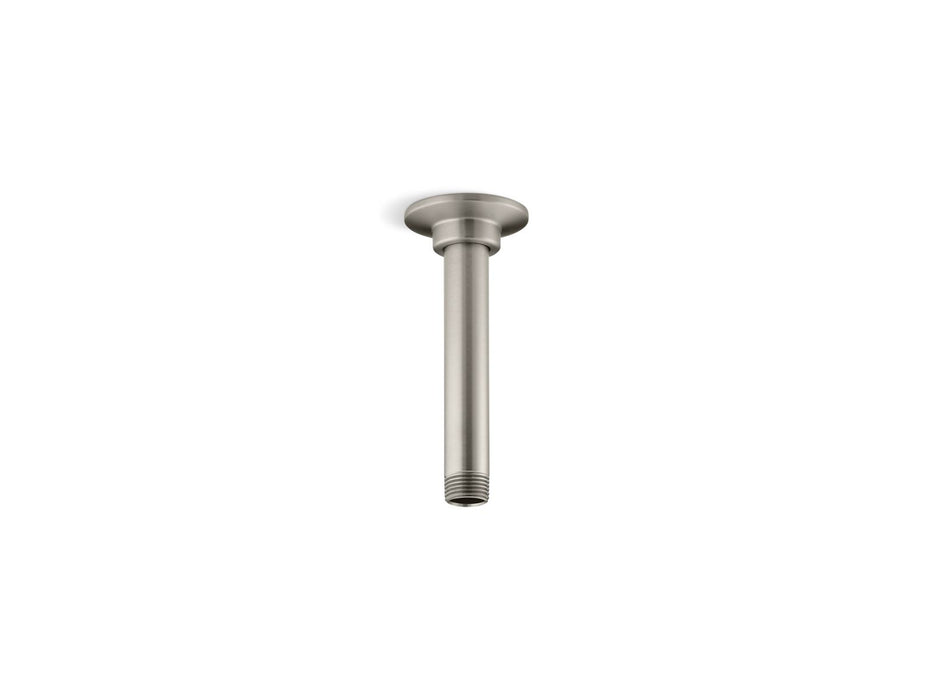KOHLER K-7394 6" ceiling-mount single-function rainhead arm and flange, vibrant brushed nickel