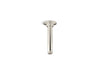 KOHLER K-7394 6" ceiling-mount single-function rainhead arm and flange, vibrant polished nickel