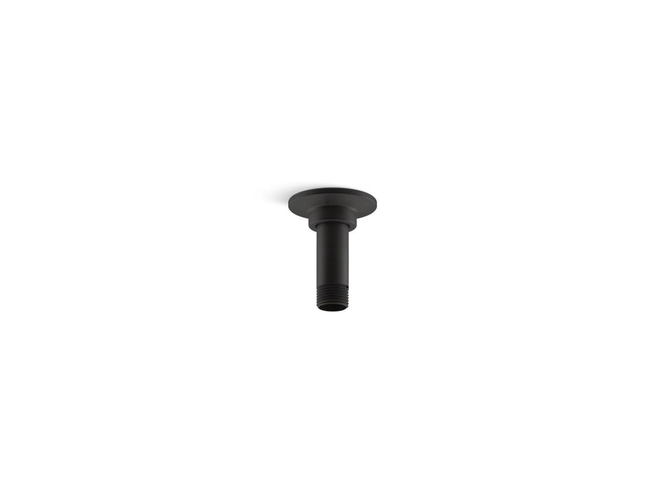 KOHLER K-7396 3" ceiling-mount single-function rainhead arm and flange, matte black