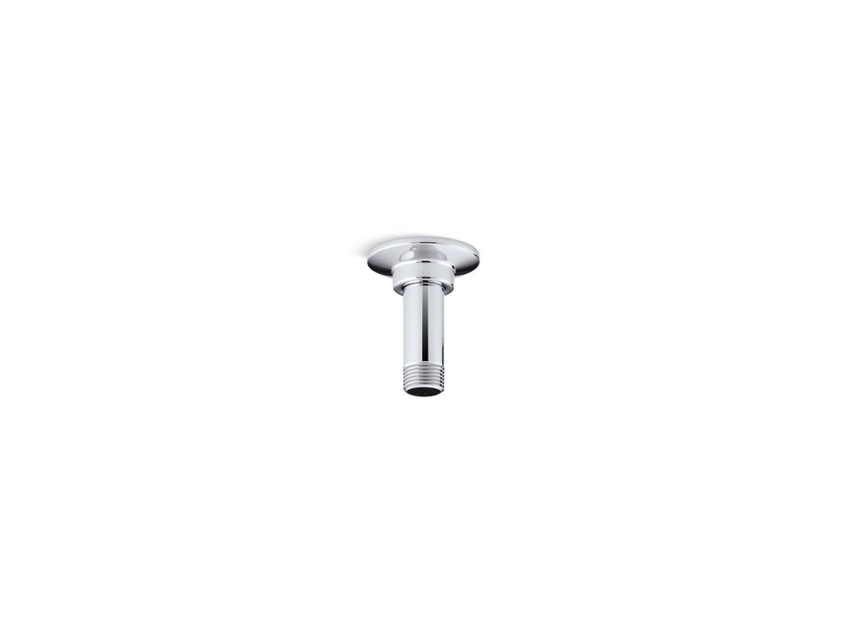 KOHLER K-7396 3" ceiling-mount single-function rainhead arm and flange, polished chrome