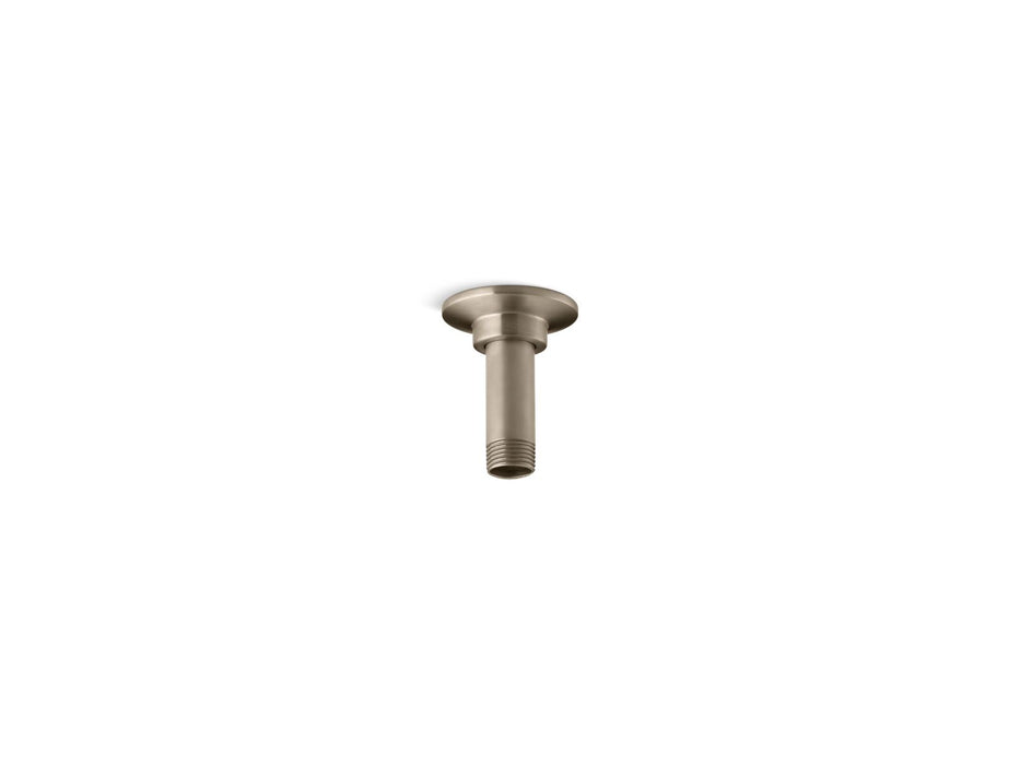 KOHLER K-7396 3" ceiling-mount single-function rainhead arm and flange, vibrant brushed bronze