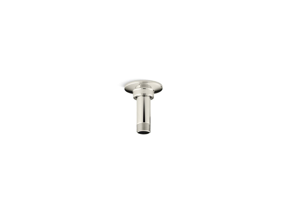 KOHLER K-7396 3" ceiling-mount single-function rainhead arm and flange, vibrant polished nickel