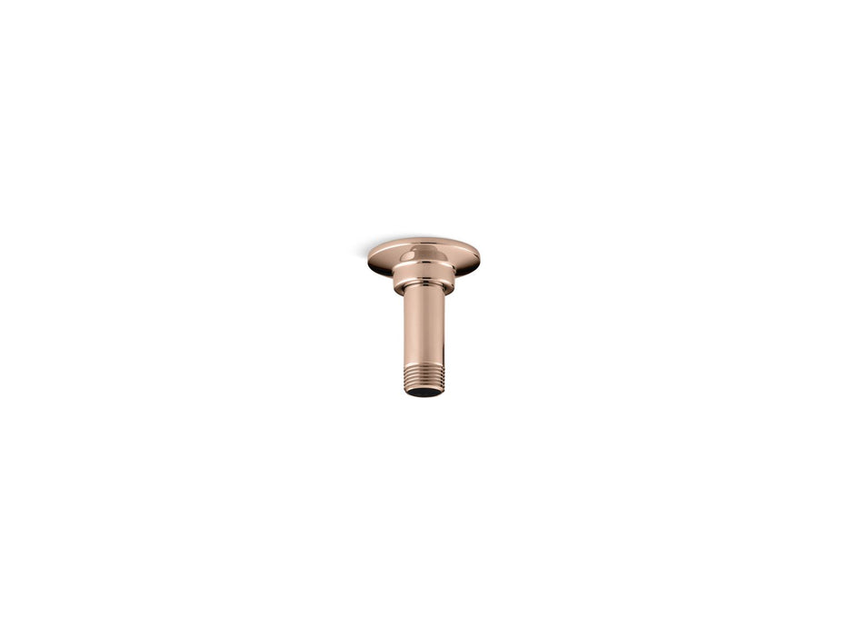 KOHLER K-7396 3" ceiling-mount single-function rainhead arm and flange, vibrant rose gold