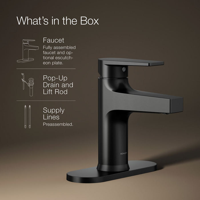 KOHLER K-74021-4 Taut Single-handle bathroom sink faucet, 1.2 gpm