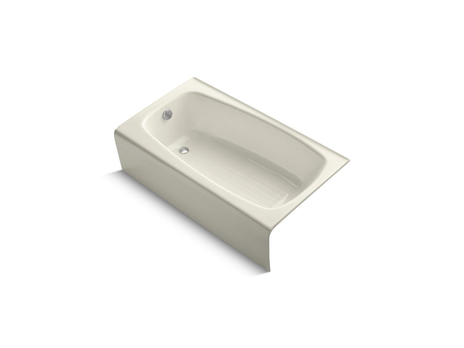 KOHLER K-745-0 K-745 Seaforth 54" x 30-1/4" Alcove Bath, Left Drain, biscuit