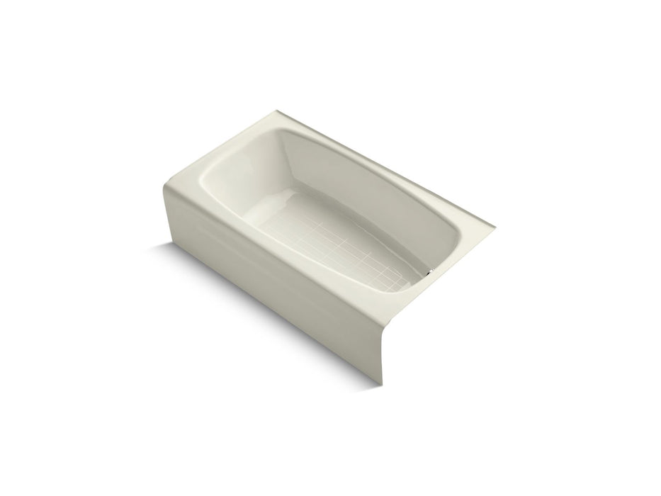 KOHLER K-746-0 K-746 Seaforth 54" x 30-1/4" Alcove Bath, Right Drain, biscuit