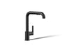 KOHLER K-7505 Purist Pull-out kitchen sink faucet with three-function sprayhead, matte black