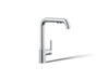 KOHLER K-7505 Purist Pull-out kitchen sink faucet with three-function sprayhead, polished chrome