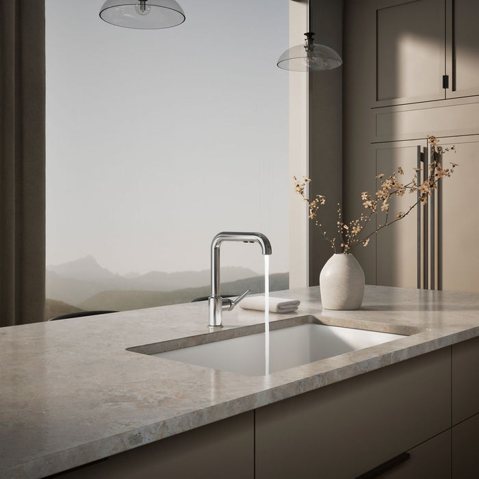 KOHLER K-7505 Purist Pull-out kitchen sink faucet with three-function sprayhead