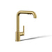 KOHLER K-7505 Purist Pull-out kitchen sink faucet with three-function sprayhead, vibrant brushed moderne brass - view 3