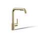 KOHLER K-7505 Purist Pull-out kitchen sink faucet with three-function sprayhead, vibrant french gold - view 3