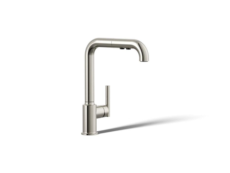 KOHLER K-7505 Purist Pull-out kitchen sink faucet with three-function sprayhead