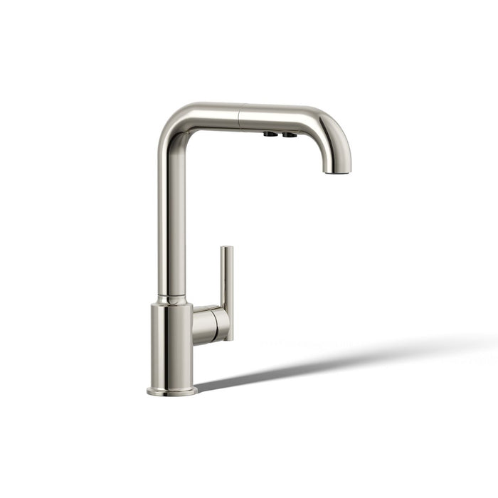 KOHLER K-7505 Purist Pull-out kitchen sink faucet with three-function sprayhead