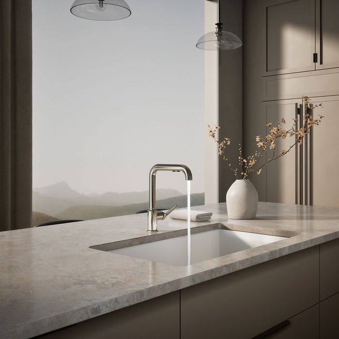 KOHLER K-7505 Purist Pull-out kitchen sink faucet with three-function sprayhead