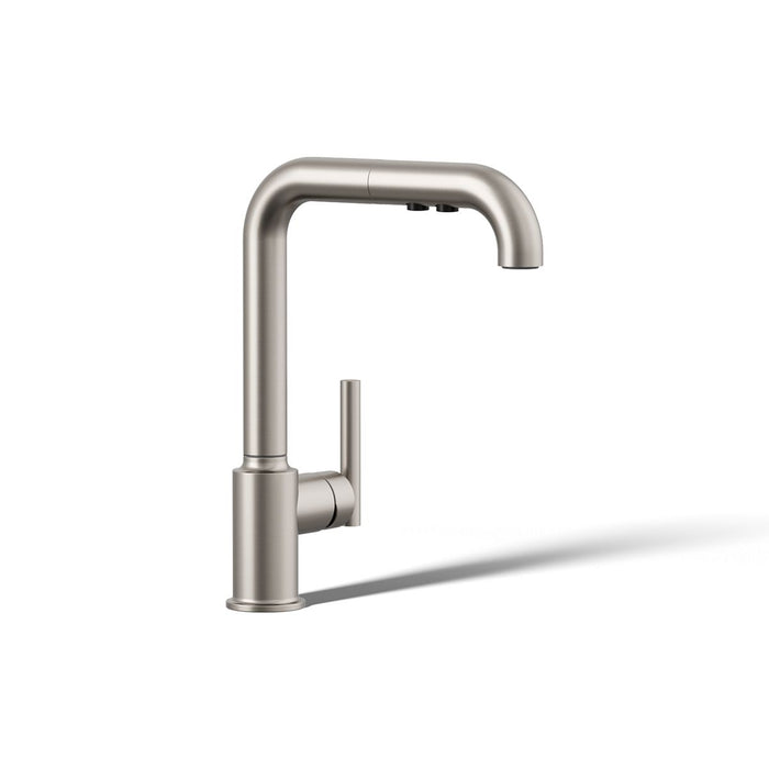 KOHLER K-7505 Purist Pull-out kitchen sink faucet with three-function sprayhead