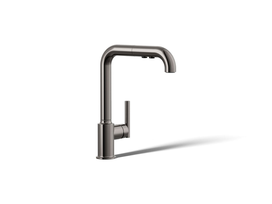 KOHLER K-7505 Purist Pull-out kitchen sink faucet with three-function sprayhead